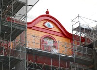 ジブリパークより、「ジブリの大倉庫」工事中の様子。