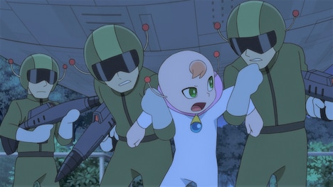 「映画ドラえもん のび太の宇宙小戦争 2021」より、情報機関PCIAに捕まるパピ（中央）。