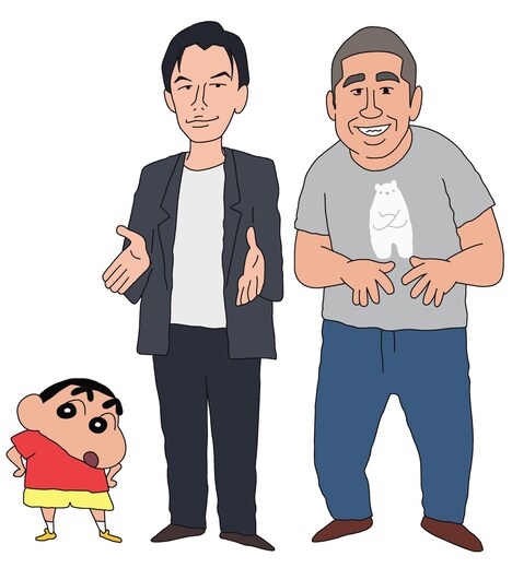 本人役で登場するハライチ。