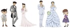 「名探偵コナン」新一と蘭、高木と佐藤のウェディング姿公開、コナンと灰原もおめかし