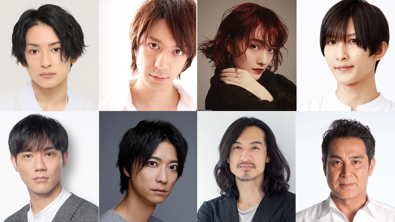 左上から時計回りに橋本祥平、松本寛也、小島藤子、梅津瑞樹、宇梶剛士、唐橋充、鈴木裕樹、小澤雄太。