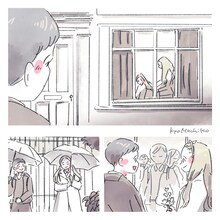 今日マチ子の描き下ろしイラスト。