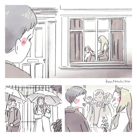 今日マチ子の描き下ろしイラスト。