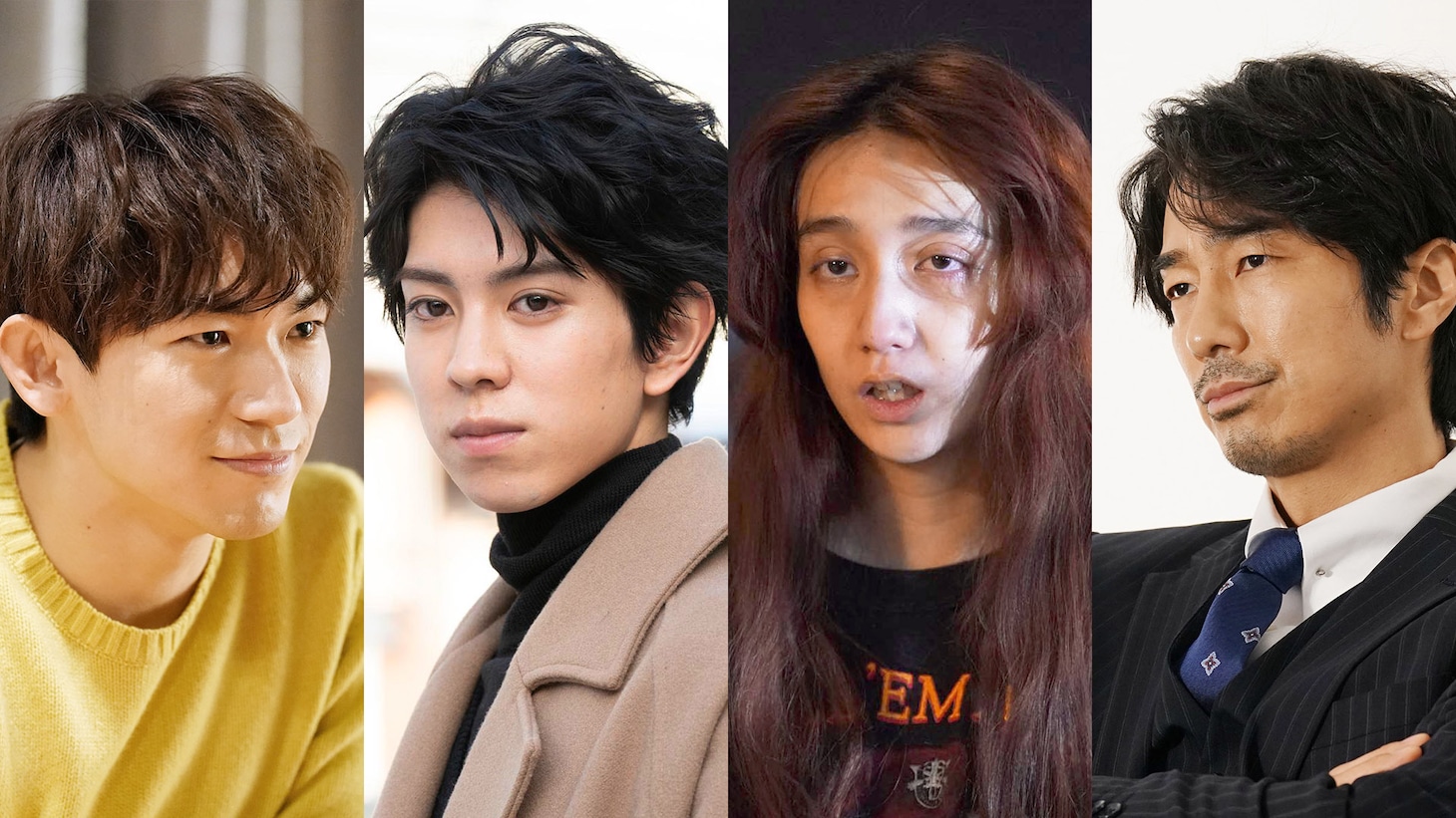 左からEXILE NAOTO、京典和玖、長井短、眞島秀和。