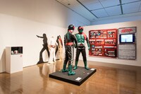 「生誕50周年記念 THE仮面ライダー展」内覧の様子。