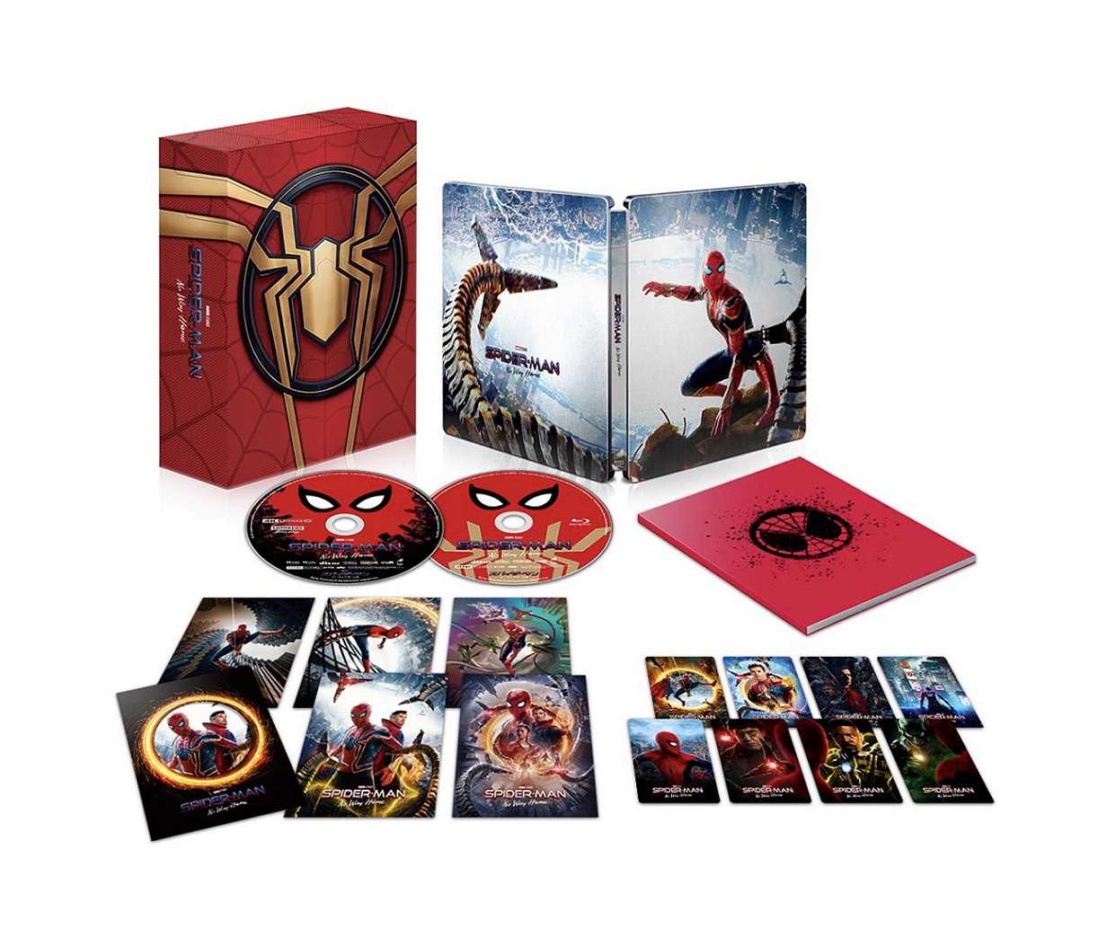 「スパイダーマン：ノー・ウェイ・ホーム」の「日本限定プレミアム・スチールブック・エディション」展開図。