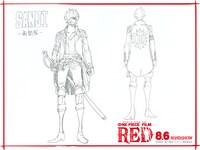 戦闘服を着たサンジの設定画。