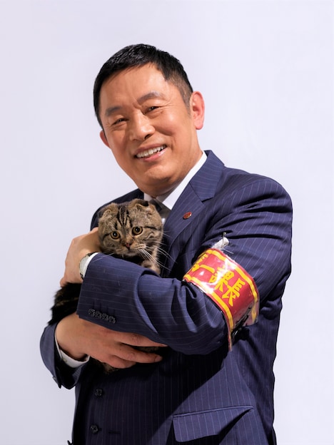 内藤剛志に抱かれた豆太郎。