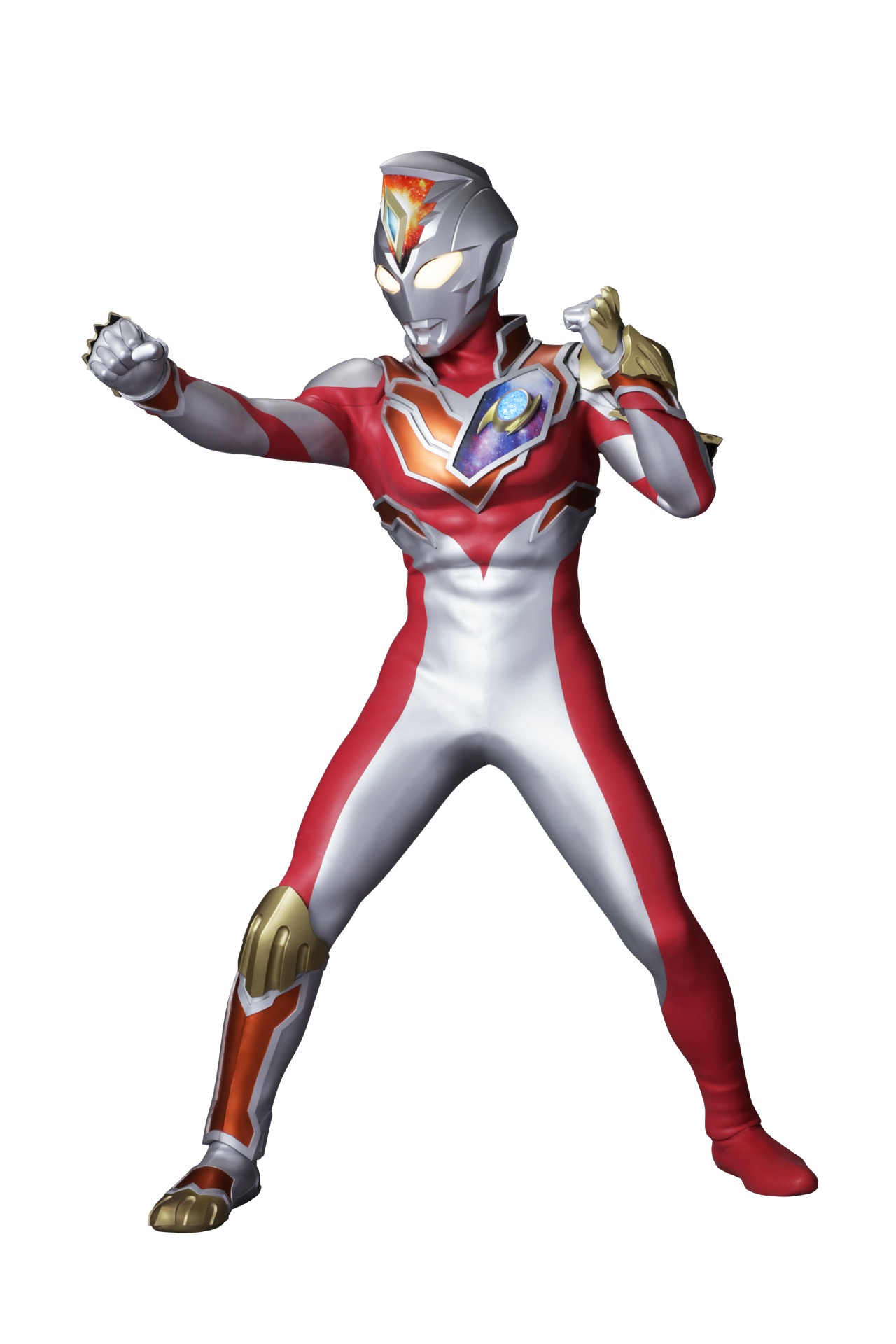ウルトラマンデッカー ストロングタイプ。変身時のかけ声は「弾けろ！ ストロング！」、決め技はエネルギーを右拳に一点集中させ、超強力なパンチとともに繰り出す「ドルネイドブレイカー」。