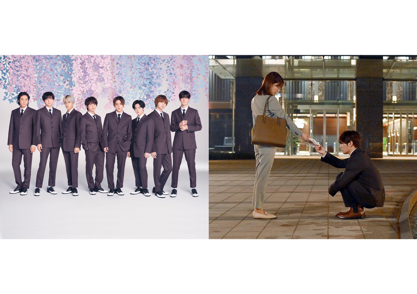 Hey! Say! JUMP（左）、「俺の可愛いはもうすぐ消費期限!?」場面写真（右）。