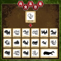 「JURASSIC WORLD TAMAGOTCHI」で育成できる肉食系恐竜一覧。