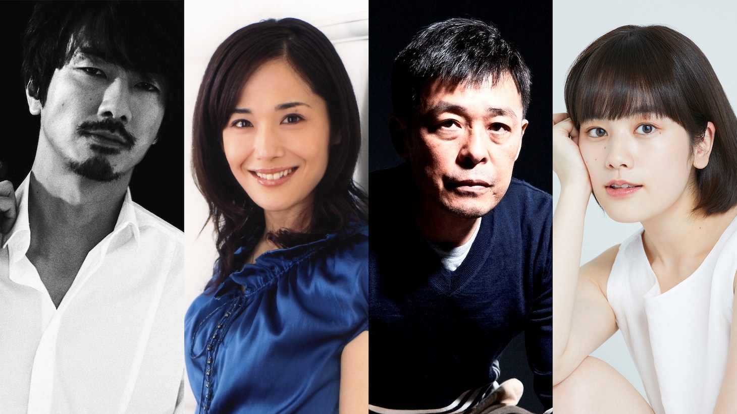 左から眞島秀和、富田靖子、光石研、筧美和子。