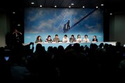 「ベイビー・ブローカー」第75回カンヌ国際映画祭記者会見の様子。