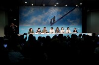 「ベイビー・ブローカー」第75回カンヌ国際映画祭記者会見の様子。