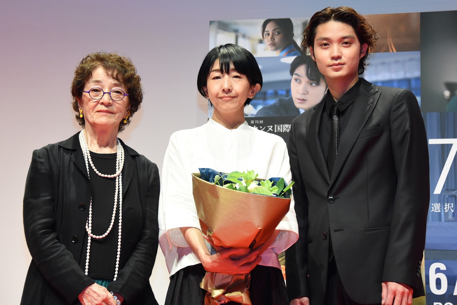 「PLAN 75」凱旋プレミア試写会の様子。