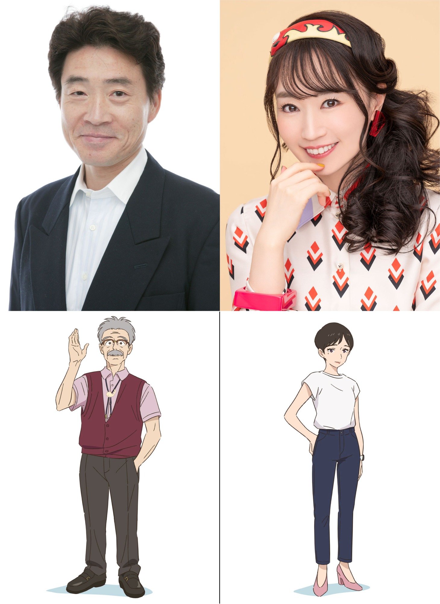上段左から島田敏、水樹奈々、下段左から熊谷安次、兎内里子。 (c)コロリド・ツインエンジンパートナーズ