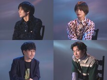 上段左から永瀬廉、池田エライザ。下段左から二宮健、柄本佑。