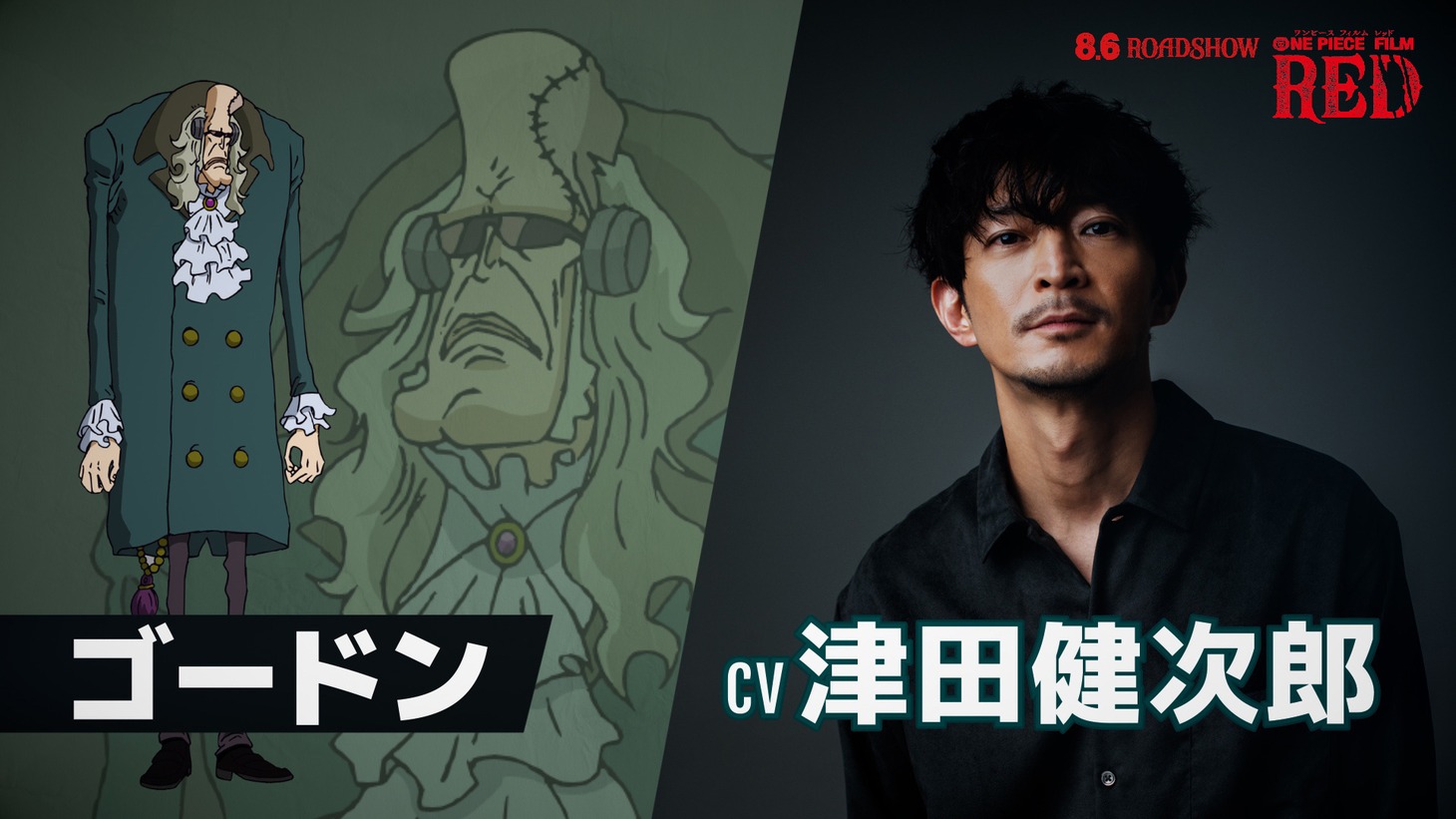 ゴードン（左）と、彼に声を当てる津田健次郎（右）。