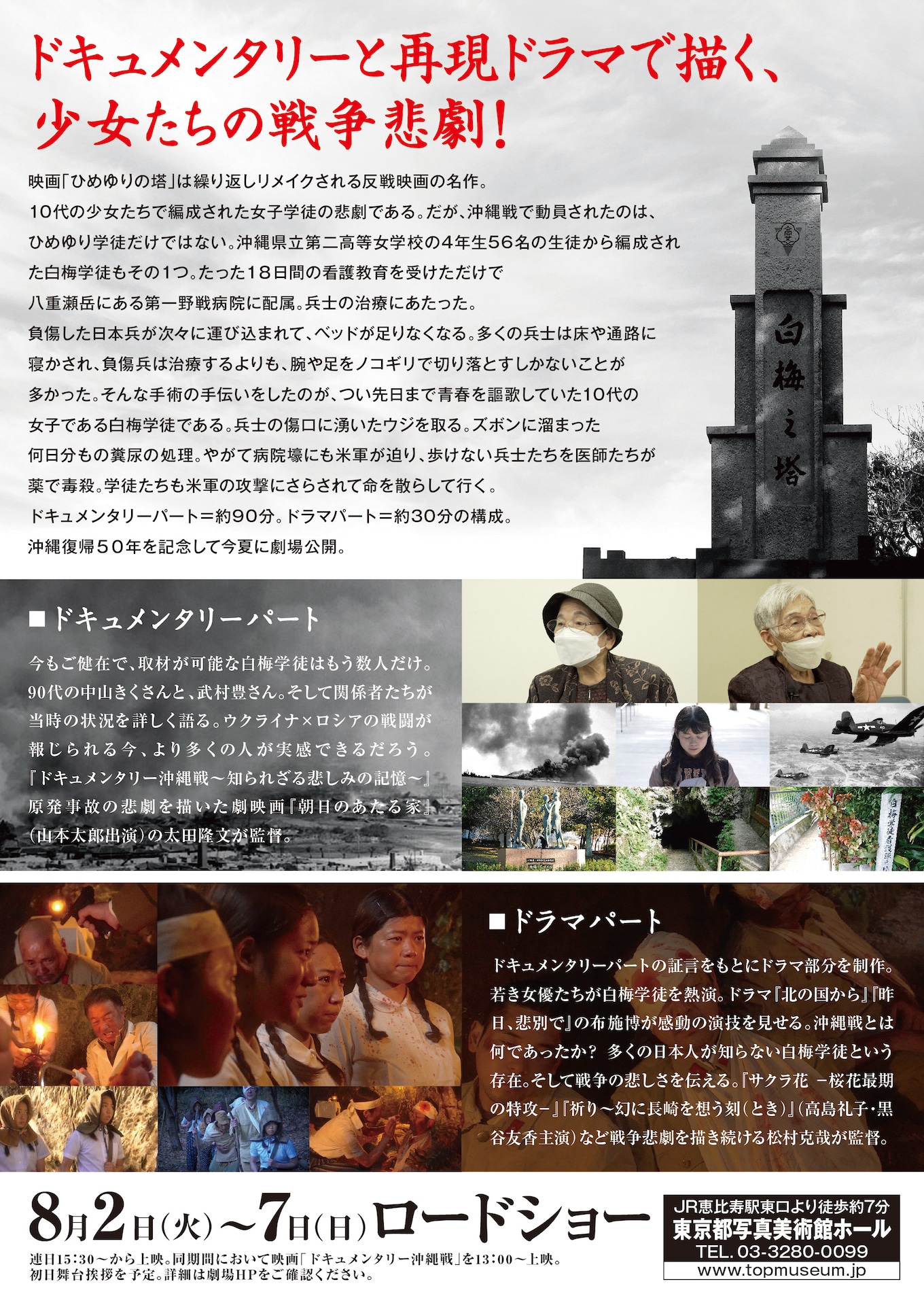 「乙女たちの沖縄戦～白梅学徒の記録～」チラシ裏