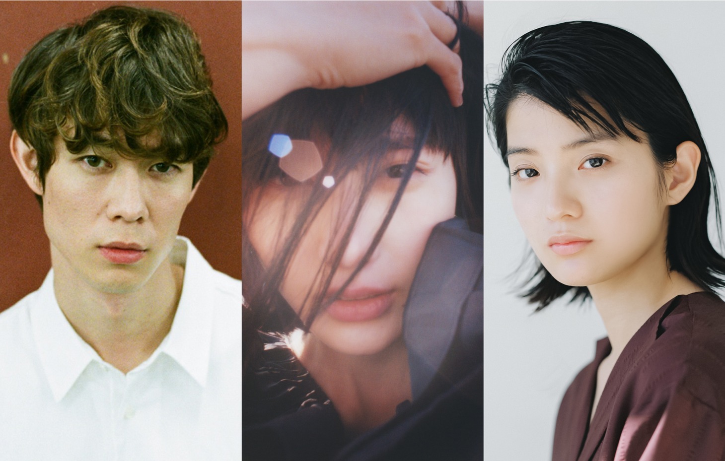 左から宮沢氷魚、橋本愛、蒔田彩珠。