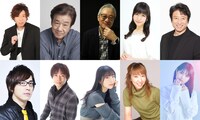 上段左から日野聡、菅生隆之、大塚芳忠、井上喜久子、井上和彦。下段左から安元洋貴、近藤浩徳、石川由依、高山みなみ、早見沙織。