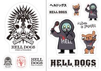 前売り特典となる「ヘルくんとドッグスのどこでも狂犬ステッカー 」。