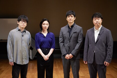 左から大江崇允、三浦透子、西島秀俊、山本晃久。