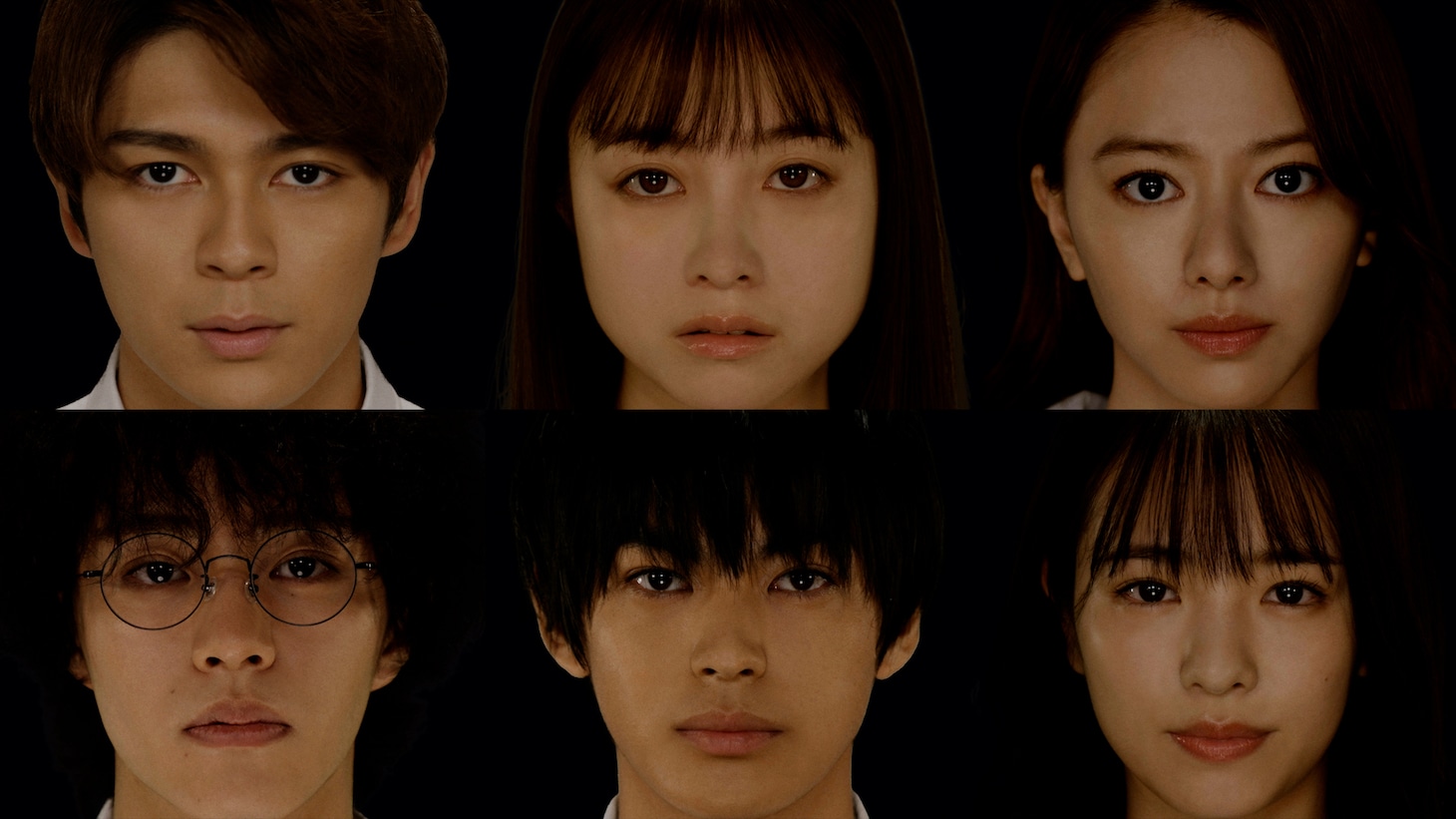 上段左から眞栄田郷敦、橋本環奈、山本舞香。下段左から醍醐虎汰朗、神尾楓珠、横田真悠。