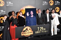 「ジュラシック・ワールド／新たなる支配者」来日記者会見の様子。