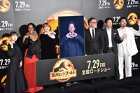 「ジュラシック・ワールド／新たなる支配者」来日記者会見の様子。
