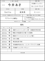 今井あきの履歴書。