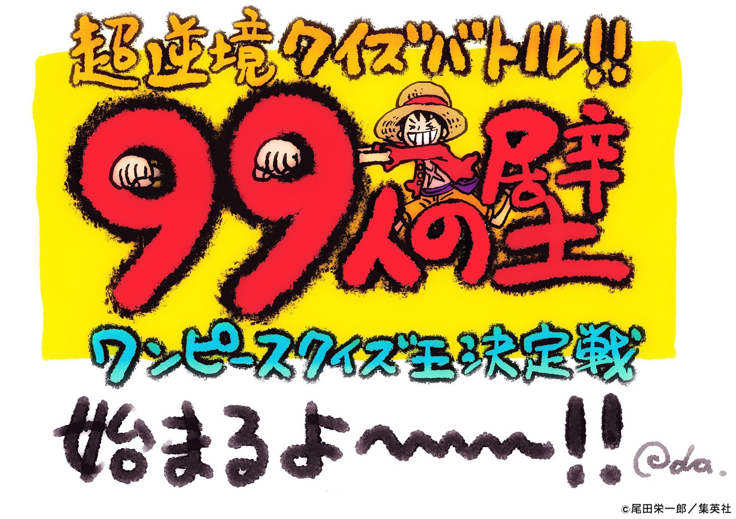 尾田栄一郎直筆の“開会のコメント”画像。