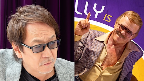 堀内賢雄（左）、ジョン・C・ライリー演じるジェリー・バス（右）。