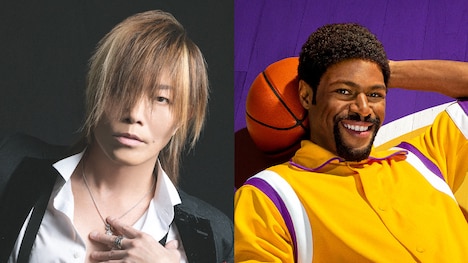 谷山紀章（左）、デヴォーン・ニクソン演じるノーム・ニクソン（右）。