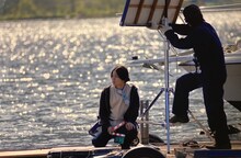 市川崑監督作「犬神家の一族」現場での近藤香南子。