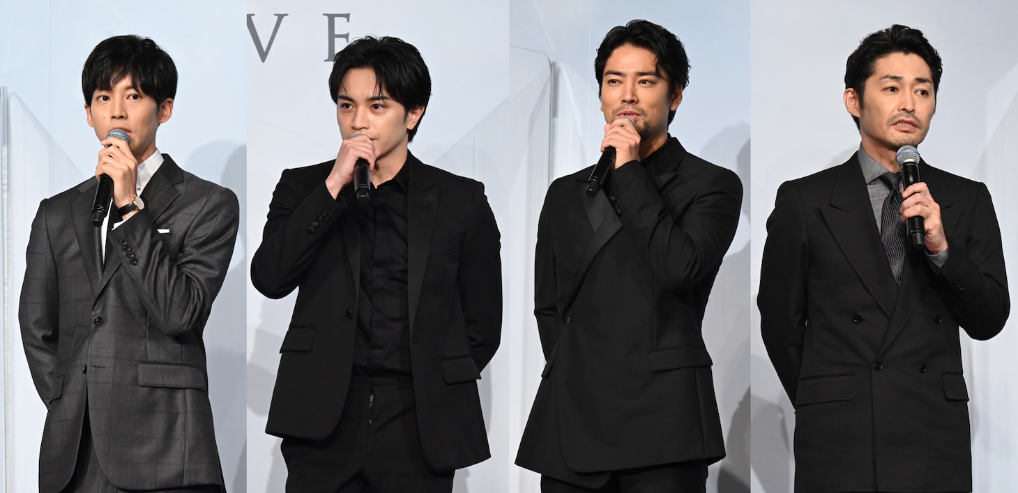 左から松坂桃李、中島健人、桐谷健太、安田顕。