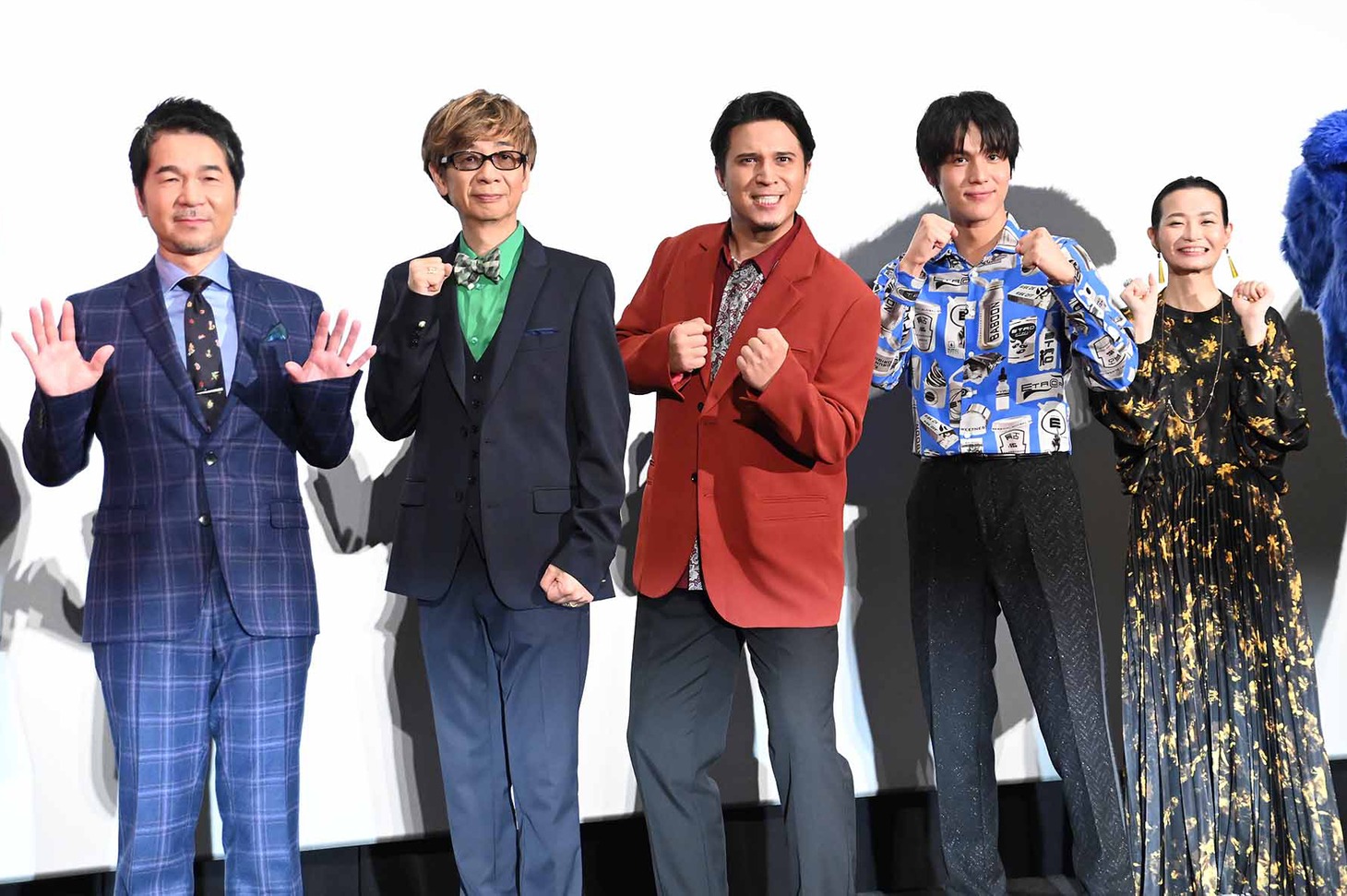 「ソニック・ザ・ムービー／ソニック VS ナックルズ」ソニック祭り初日舞台挨拶の様子。左から中村正人、山寺宏一、木村昴、中川大志、広橋涼。