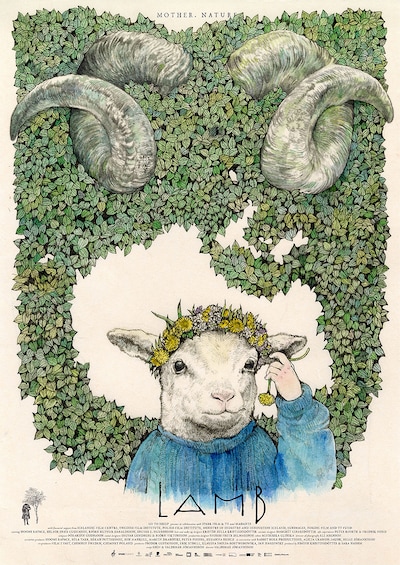 ヒグチユウコによる「LAMB／ラム」のオルタナティブポスター。