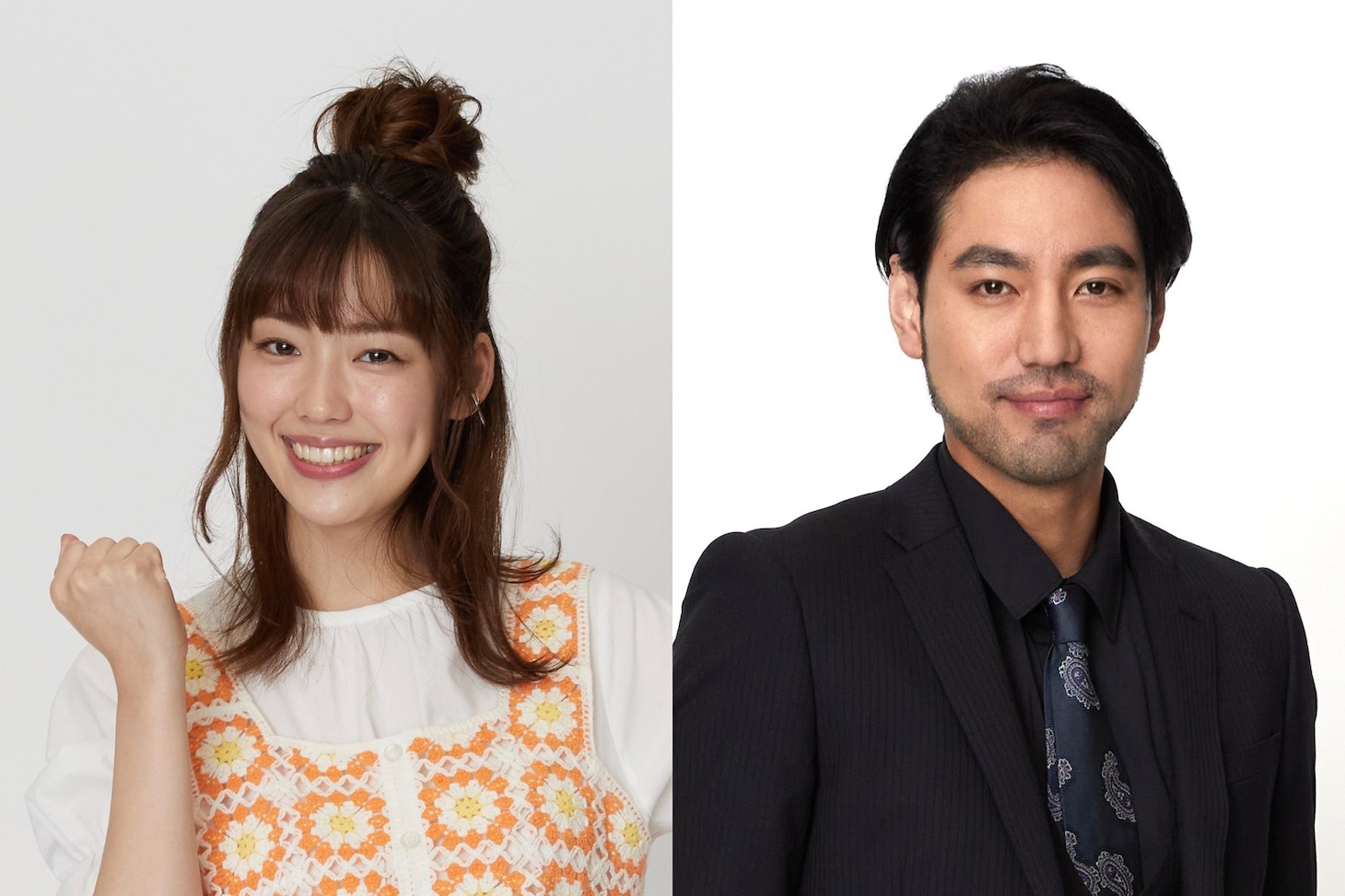 左から淀屋橋うめ役の中村里帆、不動凪役の小柳友。