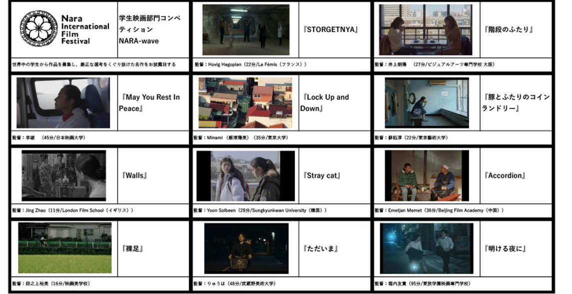 学生映画部門コンペティションの作品一覧。