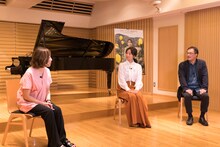 左から矢野顕子、木村文乃、深田晃司。