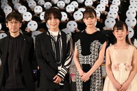 「この子は邪悪」公開記念舞台挨拶の様子。左から片岡翔、大西流星、南沙良、渡辺さくら。