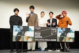 左から橋爪駿輝、中川大輔、藤野涼子、青木柚、兼近大樹。