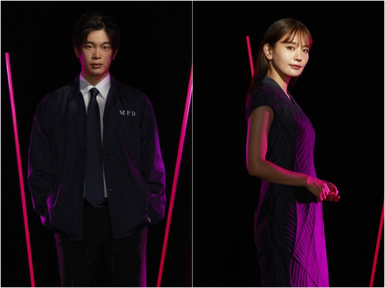 左から神志名将を演じる井之脇海、早瀬かの子を演じる中村ゆり。