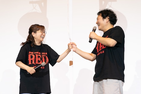 左から田中真弓、山口勝平。