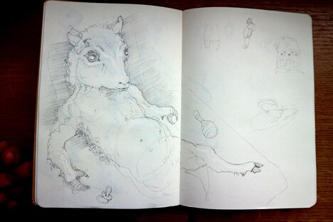 「LAMB／ラム」のプロダクションスケッチ。