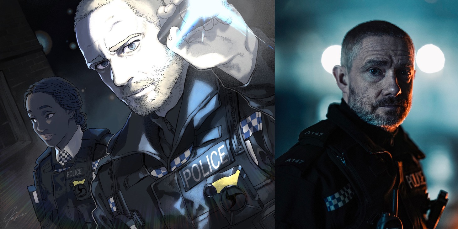 「レスポンダー 夜に堕ちた警官」より、Jay.描き下ろしイラスト（左）。