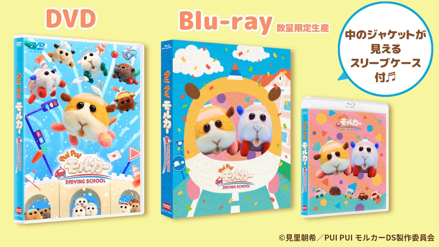 「PUI PUI モルカー DRIVING SCHOOL」Blu-ray / DVDのジャケットイメージ。