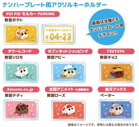 ナンバープレート風アクリルキーホルダーのイメージ。