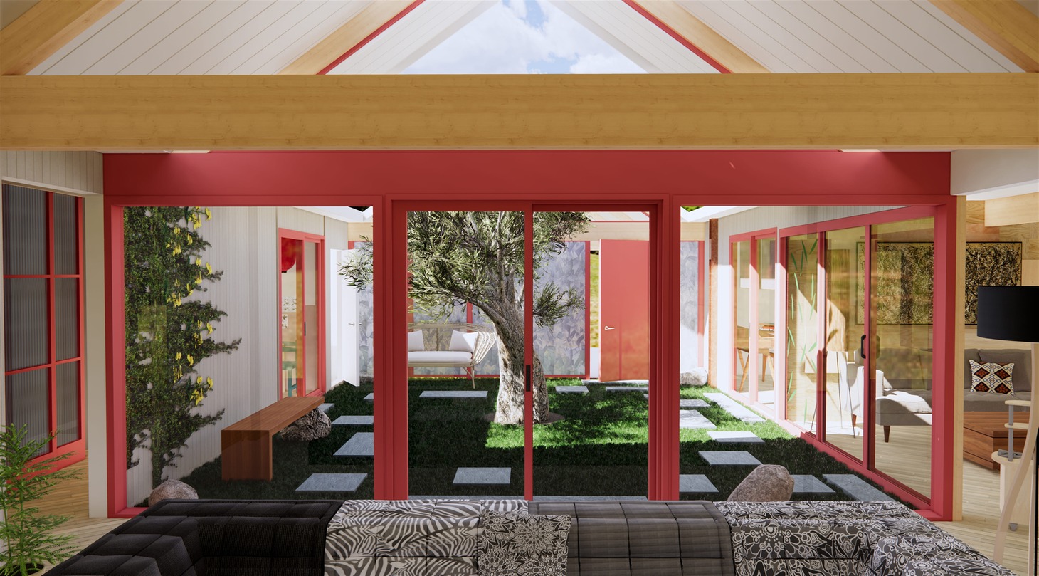 「アフター・ヤン」より、フレミング家の3DCG設定画。(c) production design by Alexandra Schaller, renderings by John Lopez